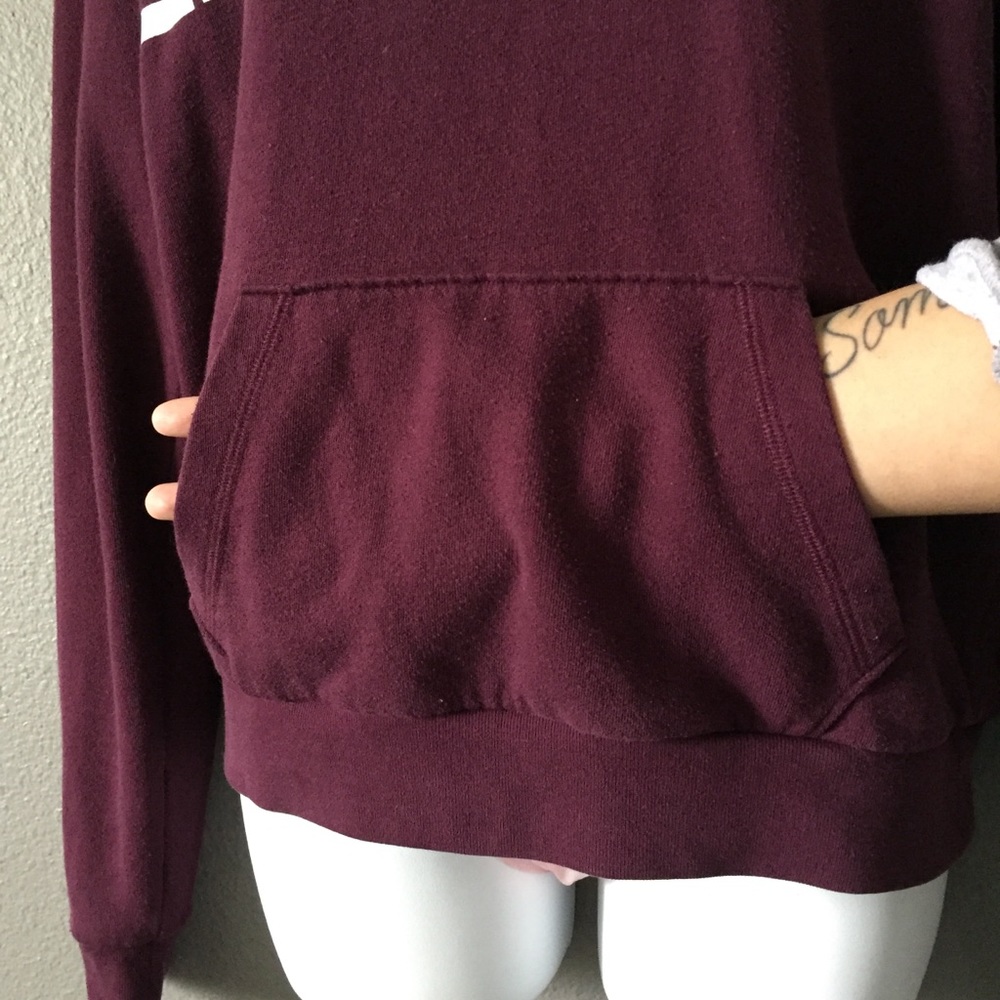 VS Pink Burgundy Zip Up Crew neck Sweater XS - Picture 5 of 8
